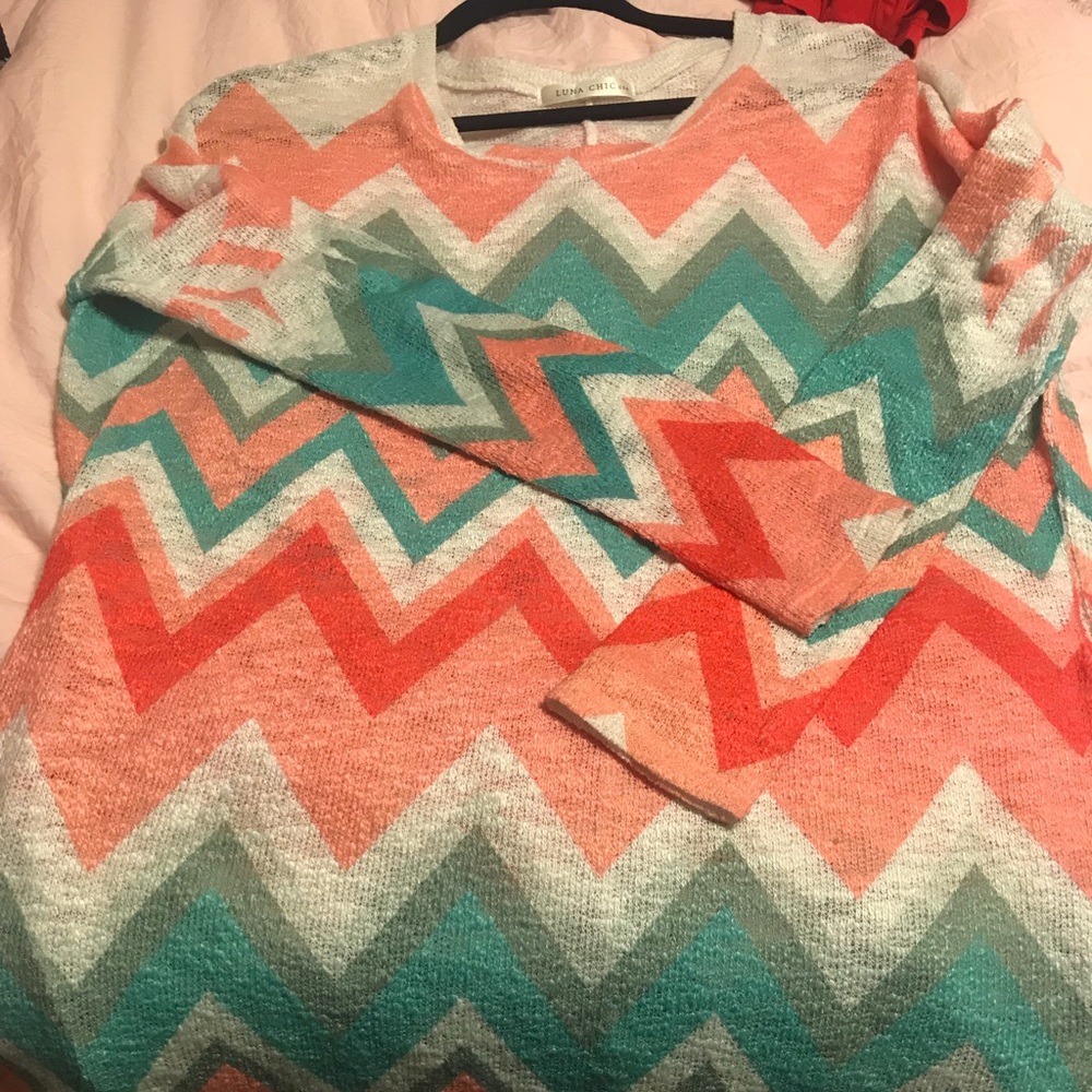 Multi colored zig zag dress